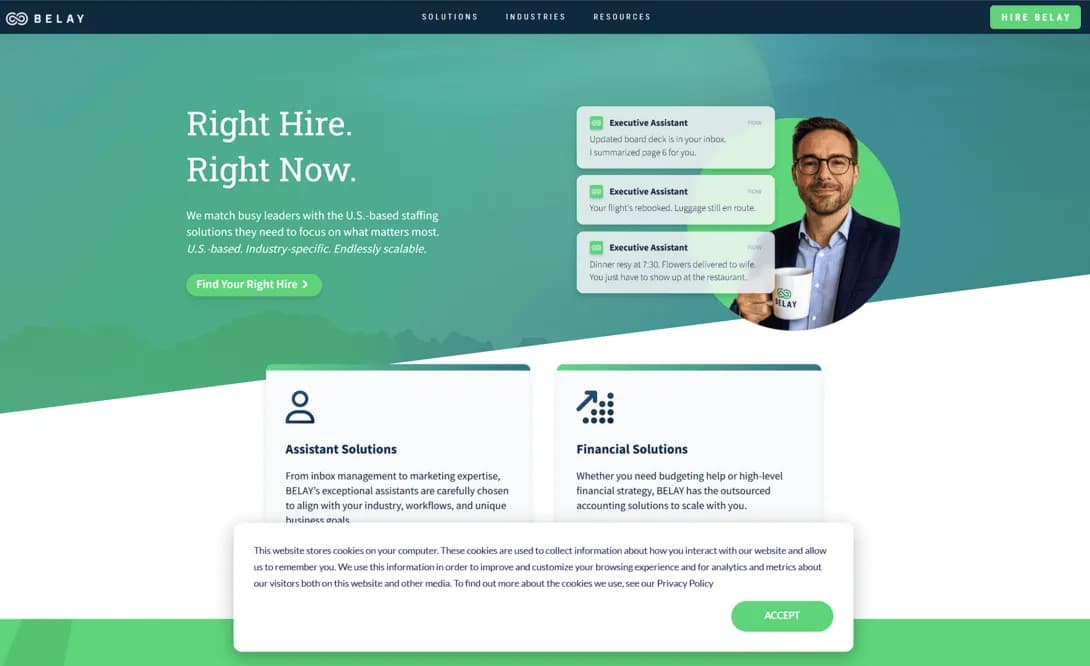 BELAY Solutions website