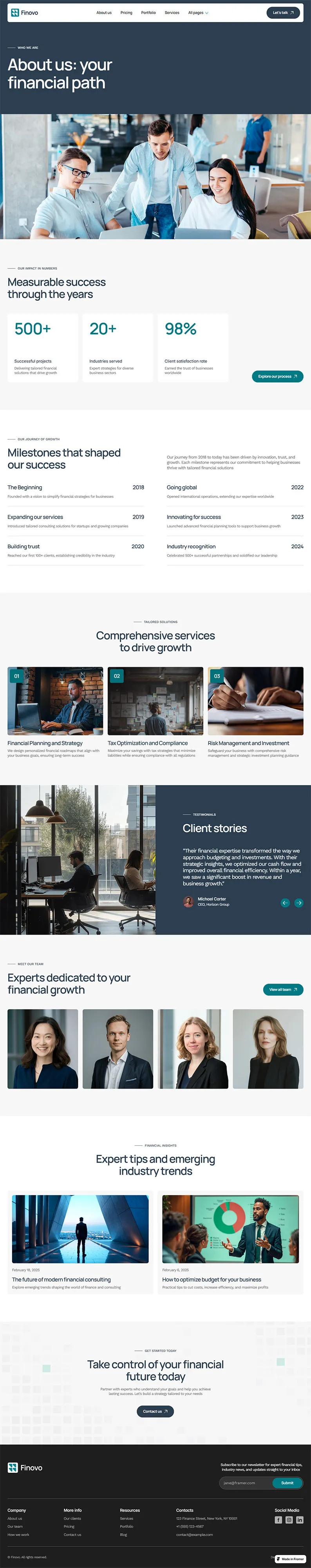 Accountants website design sample