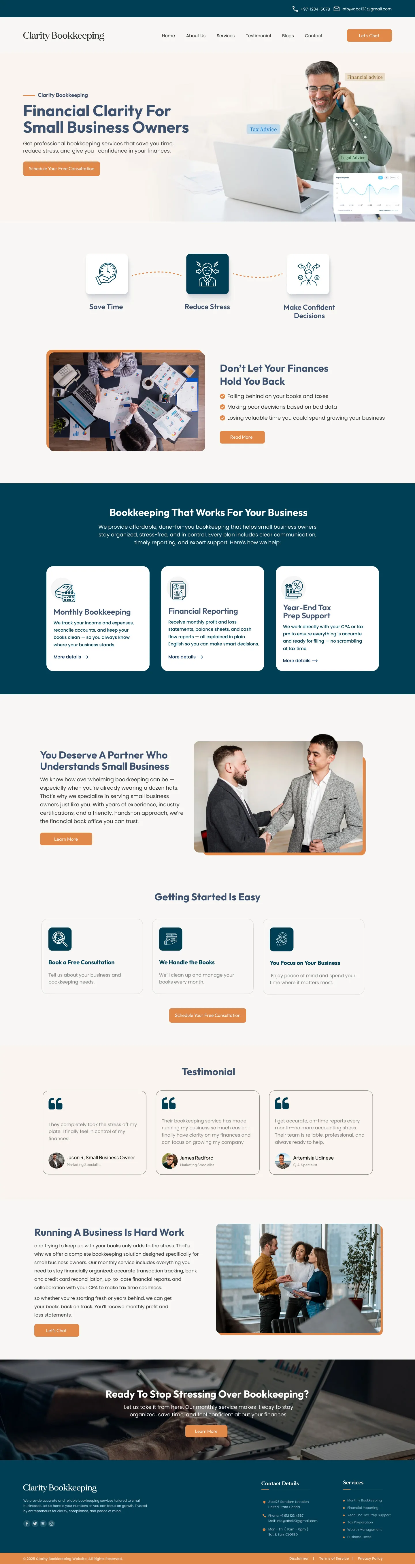Accountants website design sample