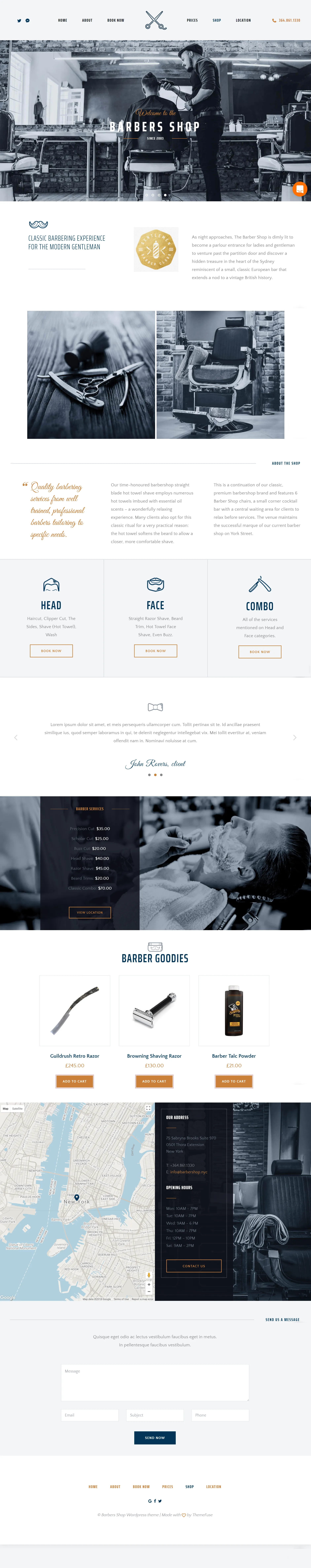 Barbers website design sample